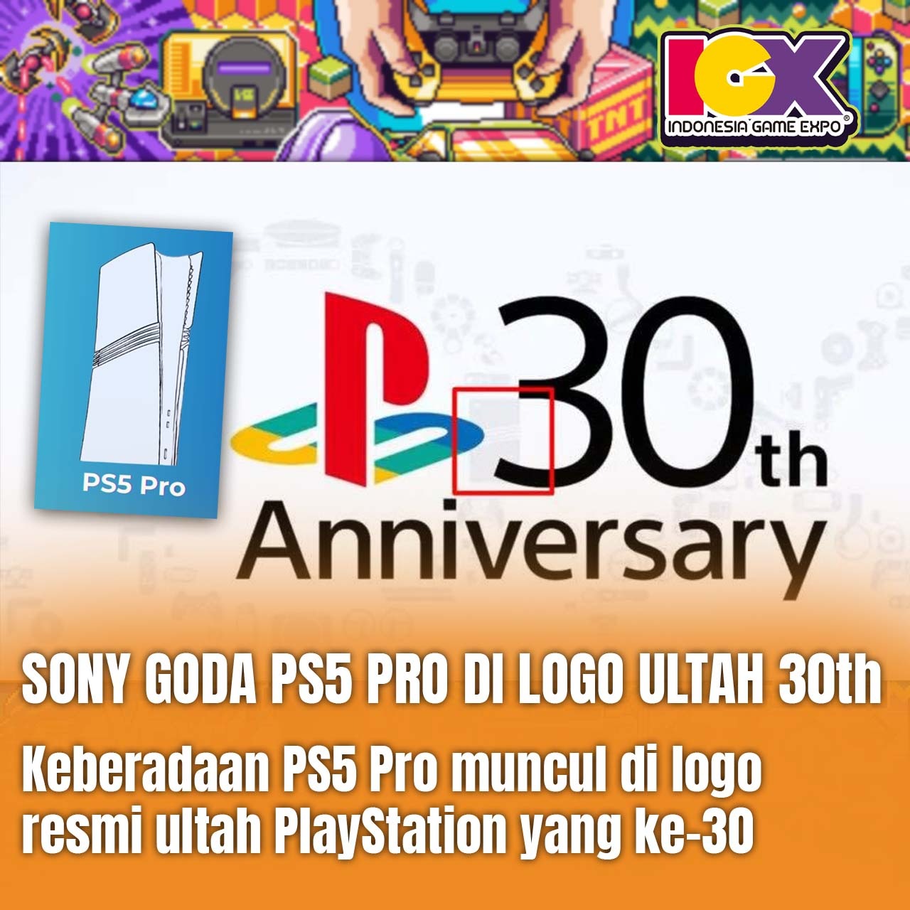 SONY Goda PS5 Pro di Logo Ultah 30th