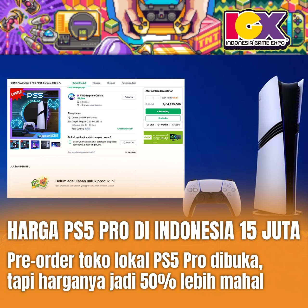 Harga PS5 Pro di Indonesia 15jt